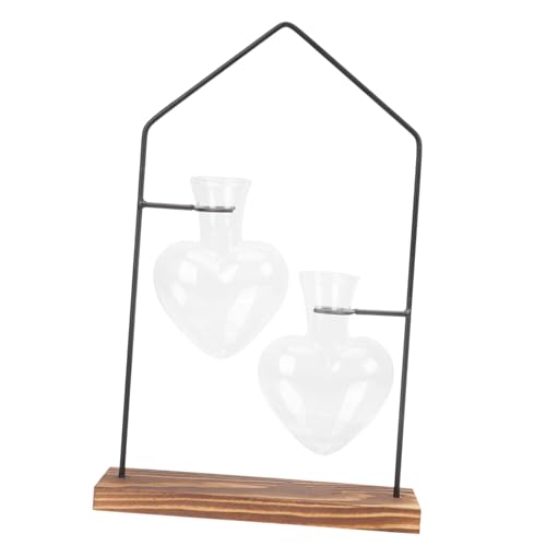 Happyyami 1 Satz Hydroponik-Ornamente Aus Glas Terrarienglas Drinnen Groß Blumen Vasen Dekorativ Grün Stand Pflanzen Selbst Für Dekoration Anlage Modern Wasserpflanzvase Transparent Eisen von Happyyami