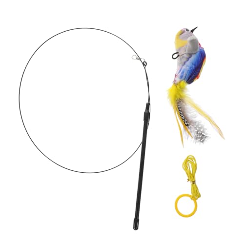 Happyyami Katzenspielzeug-Set Für Den Innenbereich Elektrische Vogel-Teasing-Sticks Interaktives Katzen- Und Kätzchenspielzeug Zum Spielen von Happyyami