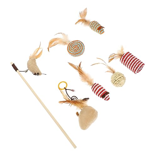 Happyyami 1satz Interaktives Katzen Spielzeug Teiliges Zubehör Für Katzen Inklusive Katzenangel Und Federn Für Indoor-Spiel Langlebig Und Strapazierfähig Fördert Bindung Und Spaß Beim von Happyyami