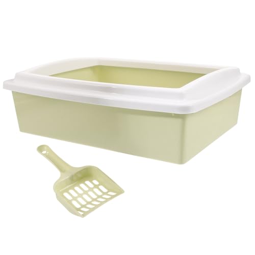 Happyyami 1satz Offene Katzentoilette Mit Und Schaufel Halbgeschlossene Katzenstreu-Box Für Kleine Haustiere Leicht Zu Reinigen Für Zuhause Und von Happyyami