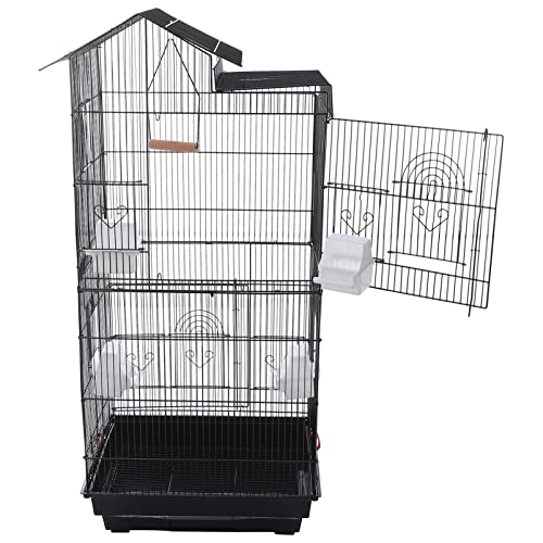 Happyyami 1 Set Eisendraht Vogelkäfig Auf Ständer Schmiedeeisen Vogelkäfig Für Vögel Papagei Fütterung Nest Anzeige von Happyyami