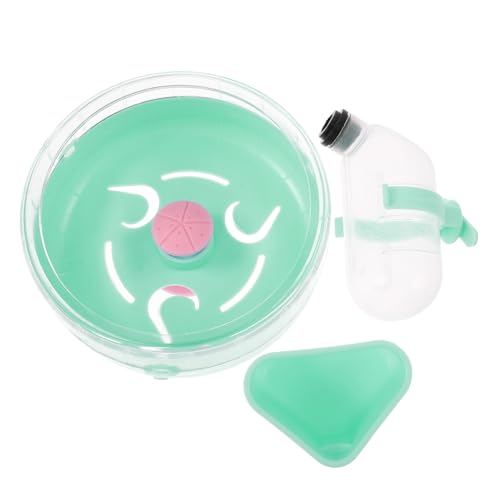 Happyyami Unverzichtbares Haustierzubehör Laufrad-Futter Und Wasserflaschen-Set Für Meerschweinchen Und Hamster Kompakt Und Robust Für Das Homeoffice Grün von Happyyami