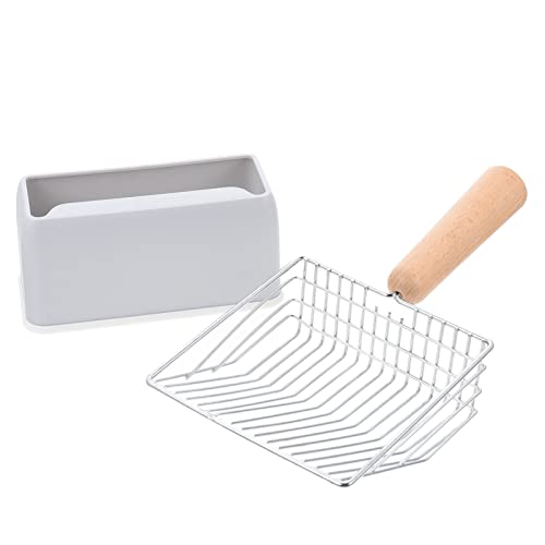 Happyyami 1satz Metall Katzenstreuschaufeln Mit Holzgriff Ergonomisches Design Tragbar rutschfest Geeignet Für Katzenklo Und Einfache Reinigung Von Katzenstreu Und KOT Für Haustierbedarf von Happyyami