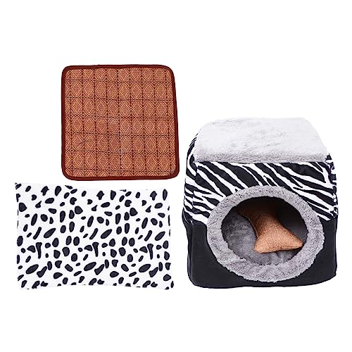 Happyyami 1satz Katzenhaus Für Katzen Mit Höhle rutschfest Inkl Kühlmatte Und Decke Für Sommer Und Winter Teiliges Im Zebra-Design Happyyami 1satz Katzenhaus Für Katzen Mit Höhle rutschfest Inkl Kühlmatte Und Decke Für Sommer Und Winter Teiliges Im Zebra-Design von Happyyami