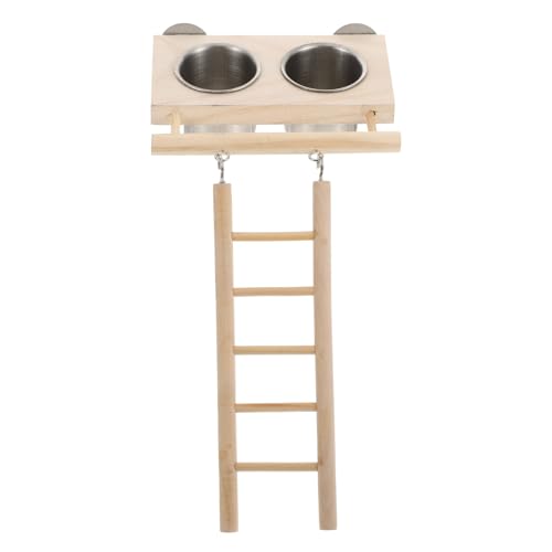 Happyyami 1satz Papageien Futter Und Wasserspender Mit Kletterleiter Futter Und Trinkschale Für Vögel Für Wellensittiche Nymphensittiche Und Kanarienvögel von Happyyami