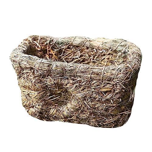 Happyyami Kaninchenhaus Für Kleine Haustiere Handgewebtes Strohmaterial Schlafhaus Mit Doppellochstruktur Haustiernest Für Ausruhen Und Spielen Geeignet Für Außen Und Innenbereich Happyyami Kaninchenhaus Für Kleine Haustiere Handgewebtes Strohmaterial Schlafhaus Mit Doppellochstruktur Haustiernest Für Ausruhen Und Spielen Geeignet Für Außen Und Innenbereich von Happyyami