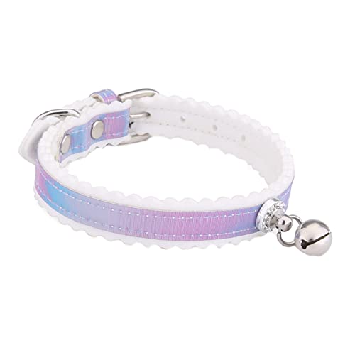 Happyyami Haustierhalsband für Hunde und Katzen Katzenhalsband Glocke Modisch Einzigartig Verstellbar Bequem Glocke Hundehalsband mit Farbverlauf von Happyyami