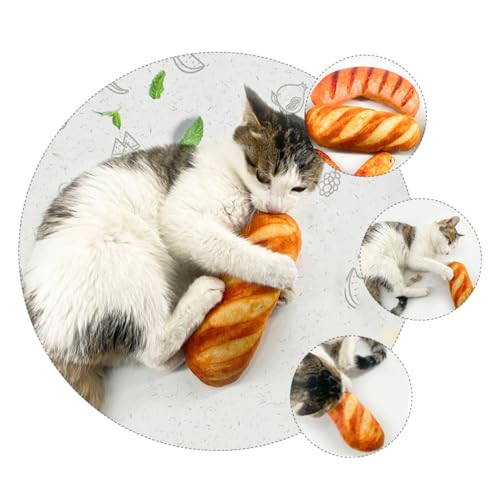 Happyyami Katzenminze Spielzeug Mit Plüschbrot Interaktives Katzenangel Lebhafte Katzen Sanftes Material Unbedenklich Und Aufregend Für Katzenliebhaber von Happyyami