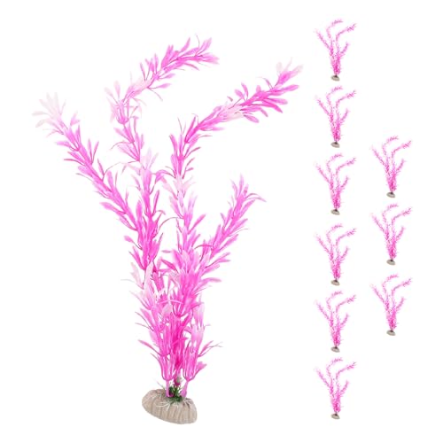Happyyami 10 Stück Aquariumpflanzen: Realistische Pflanzenornamente für Aquarien unter Wasser – Künstliche Wassergras-Dekorationen für Büro- und Haushaltsaquarien von Happyyami