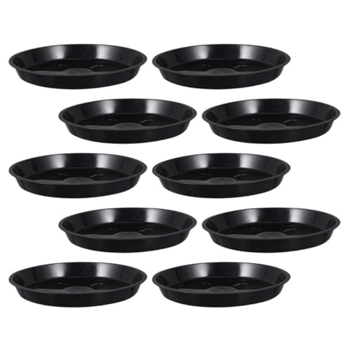 Happyyami 10 Stück Basis Für Blumentöpfe Pflanzenhalter Innen Topfschalen Für Pflanzen Blumentopfmatte Pflanzerbasisaucer Pflanzenständer Für Töpfe Kindergarten Plastik Black von Happyyami