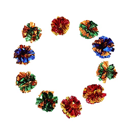 Happyyami 10stücke Interaktive Katzen-spielbälle Mit Geräusch Bunte Crinkle Spielzeuge Für Katzen Fördert Spielverhalten Und Bewegung Geeignet Für Drinnen Und Draußen von Happyyami