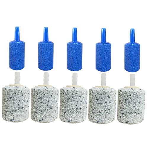 Happyyami 10stücke Teiliges Luftstein Diffusor Für Aquarien Zylindrischer Blasenstein Zur Sauerstoffanreicherung Fischbecken Und Teichen Für Luftpumpen Weiße Kombination von Happyyami