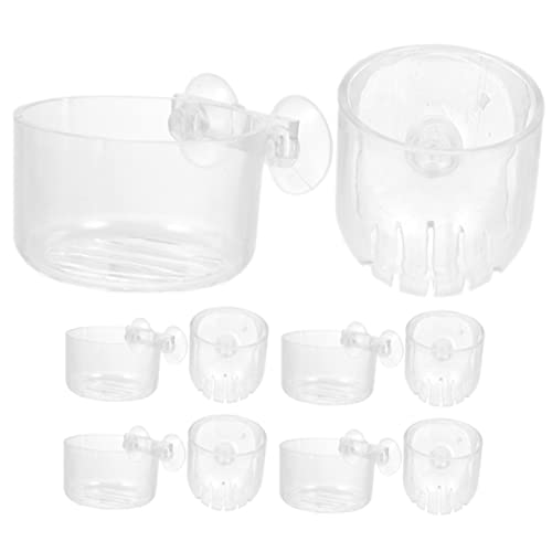 Happyyami 10St Wasserpflanzenbecher Lebende Aquarienpflanzen Anlage Netz Aquarium pflanzenhalter Aquarienpflanzenhalter kleiderbügel Etiketten Pflanzwerkzeug für Aquarien Fischfütterer Acryl von Happyyami
