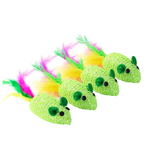 Happyyami 10stücke Teiliges Woven Mouse Toy Für Katzen Interaktives Spielzeug Mit Bunten Federn Zieht Katzen An Schützt Möbel Langlebig Und Dekorativ Grün Happyyami 10stücke Teiliges Woven Mouse Toy Für Katzen Interaktives Spielzeug Mit Bunten Federn Zieht Katzen An Schützt Möbel Langlebig Und Dekorativ Grün von Happyyami