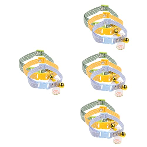 Happyyami 12 STK Katzenhalsband Tragbares Kätzchenhalsband Welpenhalsbänder Für Kleine Welpen Glocke Hundehalsband Haustierzubehör Katzenfliege Baumwolle Polyester Katzenkette Avocado von Happyyami