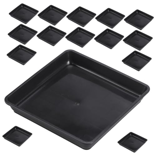 Happyyami 15stücke Teiliges Pflanzentabletts Aus Kunststoff Robuste Untersetzer Für Blumentöpfe Quadratisch Für Drinnen Und Draußen Zur Wasserableitung Und Pflanzenpflege von Happyyami