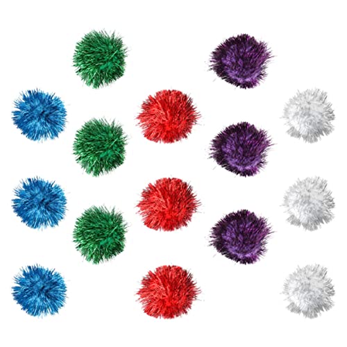 Happyyami 15 Stück Funkelnde Katzenspielzeuge Interaktive Spielzeuge für Katzen 5cm Teaser Bälle Langlebiges Haustier Spielzeug Katzenspielzeug zur Verhaltensänderung von Happyyami