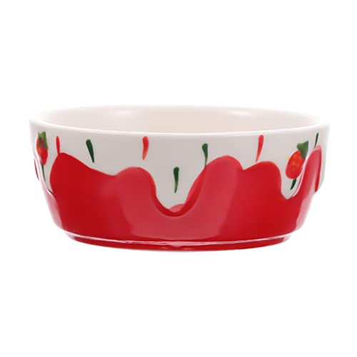Happyyami 1stück Keramischer Futternapf Für Hamster Rutschfester Schwerer Wassernapf Für Kleintiere Für Futter Und Trinkbedarf Rote Erdbeermuster-Design Happyyami 1stück Keramischer Futternapf Für Hamster Rutschfester Schwerer Wassernapf Für Kleintiere Für Futter Und Trinkbedarf Rote Erdbeermuster-Design von Happyyami