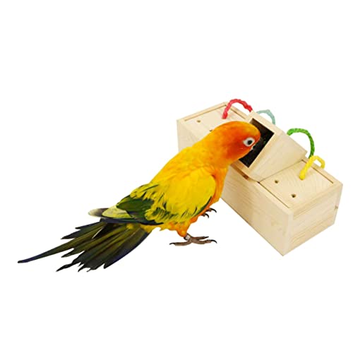 Happyyami 1Stk Lernspielzeug für Papageien vogelkäfig Vogelspielzeug Papageienfutter Essen Spielzeuge Spielset aus Holz Vogelhäuschen Spielzeug Vögel Lebensmittel Vogel liefert Nahrungssuche von Happyyami