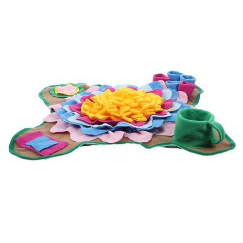 Happyyami Hunde-schnüffelmatte Blumen-futtermatte Nasenarbeitsmatte Hund-trainingskissen Plüsch-Canvas-Material Spielzeug Für Haustiere Futter-Spiel-versteckmatte von Happyyami