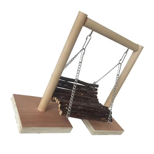 Happyyami 1pc Haustier Vogel Hamster Schaukel Kauen Spielzeug Papagei Spielzeug Sicher Holz Eisen Kette Hängematte Happyyami 1pc Haustier Vogel Hamster Schaukel Kauen Spielzeug Papagei Spielzeug Sicher Holz Eisen Kette Hängematte von Happyyami