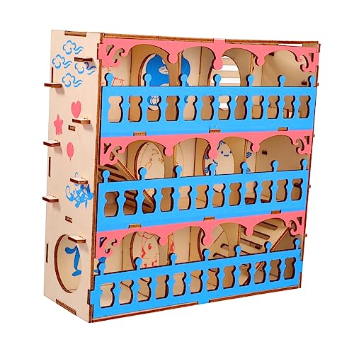 Happyyami 1Stk Hamster-Villa-Labyrinth Tunnel für kleine Tierröhren Sportspielzeug Spielzeuge Spielset aus Holz Hamster Labyrinth Hamsterspielzeug Hamsterkäfig Zubehör Wippe von Happyyami