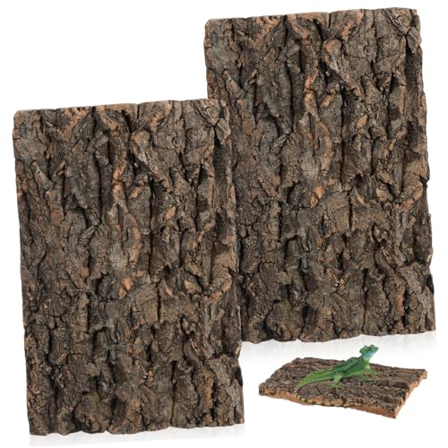 Happyyami 2er-Pack Natürliche Korkrinde Für Reptilienbehälter Trimmbare Gecko-Dekoration Aquarium-landschaftsgestaltung Sichere Robuste Rinde Für Reptilien von Happyyami