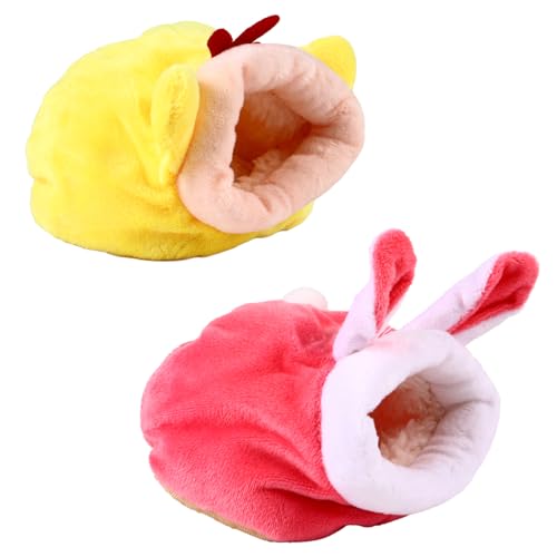 Happyyami 2 STK Hamsternest Hamster Plüschbett Klein Winter Haustier Hamsterbett Hamster Warmes Nest Hamster Warmes Igel Zubehör Hamsterhaus Haustierhaus Kurzer Plüsch Mini von Happyyami