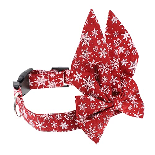 Happyyami 2 STK Haustierhalsband verstellbare Hundehalsbänder Weihnachtshaustierkrawatten Weihnachtshalsband für Hunde Kragen mit weihnachtlichem Muster Weihnachten Zubehör von Happyyami