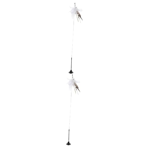 Happyyami 2stücke Tragbarer Katzenangel Spielzeug Interaktives Katzenspielzeug Mit Langen Stab Und Glöckchen Fördert Bewegung Und Jagdinstinkt Für Kleine Haustiere von Happyyami