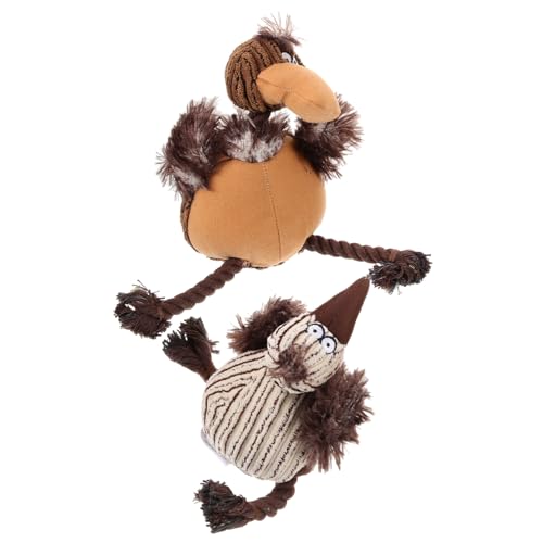 Happyyami 2stücke Interaktives Hundespielzeug Krähenform Plüschspielzeug Mit Quietscher Für Kauvergnügen Und Beschäftigung Von Hunden Für Spiel Und Training Sanftem Und Kaffee von Happyyami