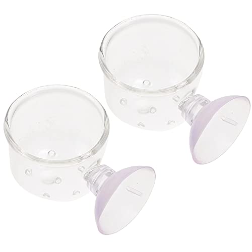 Happyyami 2 Pcs Rot Aquarium Fish Feeder Lebensmittel Fisch Tank Fütterung Tassen Für Süßwasser Aquarien von Happyyami