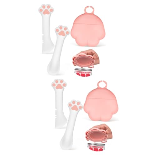 Happyyami 2 Sätze Fütterung Werkzeuge Haustierfutterlöffel Haustierdosenöffner Silikon kann abdecken Deckel für Lebensmitteldosen aus Silikon Schabwerkzeug Hundefutter Tragbarer Dosenöffner von Happyyami