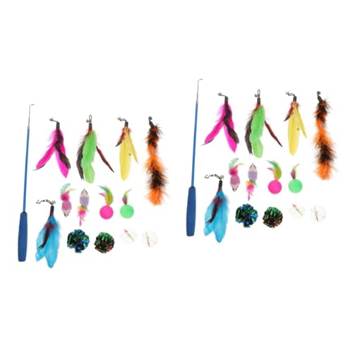 Happyyami 2sätze Interaktives Katzenspielzeug Mit Katzenangel Teiliges Für Indoor-Katzen Flexibles Und Leichtes Katzenspielzeug Für Spaß Und Bewegung von Happyyami