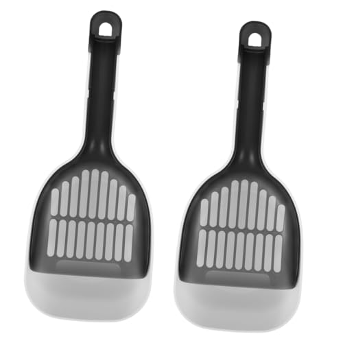 Happyyami 2 Sätze Katzenstreu-Schaufel-Set Hausmüllschaufel Wurfschaufel Hundestreu Schaufel Tragbare Schaufel Für Katzenstreu Katzenkotschaufel Katzenstreuschaufelhalter Plastik Light Grey von Happyyami