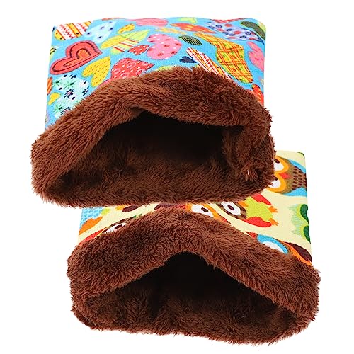 Happyyami 2stücke Hamsterschlafsack Warmer Bett Für Meerschweinchen Igel Käfig Schlaf Tasche Bequemer Schlafsack Für Kleine Haustiere Spielzeug Nest von Happyyami