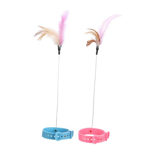 Happyyami 2stücke Katzenangel Mit Silikonhalsband Interaktives Spielzeug Für Gelangweilte Katzen Leuchtende Farben Für Stundenlangen Spielspaß Für Drinnen Und Kleine Kätzchen von Happyyami