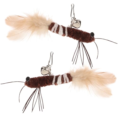Happyyami 2stücke Katzenangel Zubehör Mit Bunten Insektenköpfen Federteaser Für Interaktives Spielzeug Für Kätzchen Und Verspielte Katzen von Happyyami