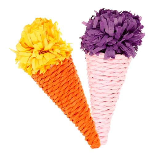 Happyyami 2stücke Hamster Kauspielzeug Aus Geflochtenem Material Eiscreme-Form Bissfestes Spielzeug Für Kleintiere Für Hamster Kaninchen Und Meerschweinchen Fördert Zahnpflege Und Happyyami 2stücke Hamster Kauspielzeug Aus Geflochtenem Material Eiscreme-Form Bissfestes Spielzeug Für Kleintiere Für Hamster Kaninchen Und Meerschweinchen Fördert Zahnpflege Und von Happyyami
