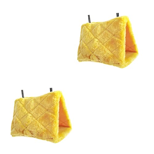 Happyyami 2stücke Bird Animal Plush Snuggle Hammock Wärmeschutz Höhle Für Vögel Kleintiere s Gelb Für Käfige Bequem Und Tragbar Einfache Montage Mit Haken von Happyyami