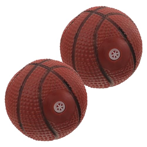 Happyyami 2 Stück Quietschende Hundebälle Sportbälle Gummi Basketball Haustier-Sportspielzeug Welpen-Backenball-Spielzeug Für Interaktives Training Von Haustieren von Happyyami