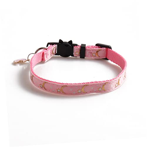 Happyyami 2stücke Katzenhalsband Mit Stern Und Mondmuster Und Abnehmbar Für Kätzchen Und Katzen Gemischte Farben Mit Anhänger Und Glöckchen Haustieraccessoire von Happyyami