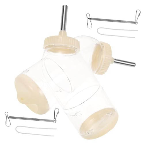Happyyami 2 Stück Teiliges Kleintier Wasserspender Hängendes Design Edelstahl Kunststoff Hamster Kaninchen Trinkflasche Auslaufsicher für Käfige von Happyyami