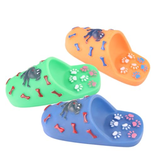 Happyyami 2 Stück mit Zahnschleiftschuhen Kauspielzeug für Welpen Schuhe für Hunde Hundekauspielzeug Haustier hundeschuhe Welpenspielzeug Gummi -Kauschuh für Welpen Zufällige Farbe von Happyyami