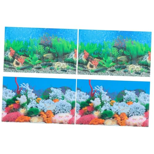 Happyyami 2St Aufkleber für Aquarien Aquarium Poster Unterwasser Dekoration Aquarium Kulisse Aquariumdekoration Aquarium-Korallenklammer Aquarium-Plakat doppelseitig schmücken -Bild 3D von Happyyami