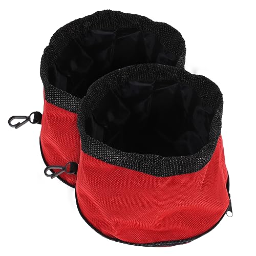 Happyyami Napf Für Haustiere 2 Stück Hundefutter- Und Wassernapf Tragbarer Reisenapf Aus Oxford-Stoff Rot Happyyami Napf Für Haustiere 2 Stück Hundefutter- Und Wassernapf Tragbarer Reisenapf Aus Oxford-Stoff Rot von Happyyami