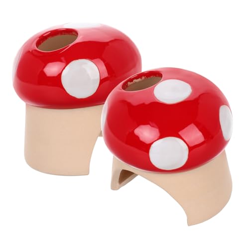 Happyyami 2stücke Ceramic Mushroom Nest Für Kleintiere Hamster-Hideout Aus Keramik Niedliches Versteck Für Hamster Igel Und Andere Kleine Haustiere Einfach Zu Reinigen Und Tragbar Als von Happyyami
