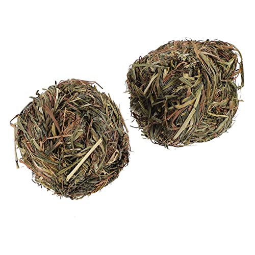 Happyyami 2stücke Kaninchen-Molar-grasball Kauspielzeug Für Kleine Tiere Natürliche Teefutter Für Hasen Und Meerschweinchen Gesunde Snacks Zur Zahnpflege Und Beschäftigung von Happyyami
