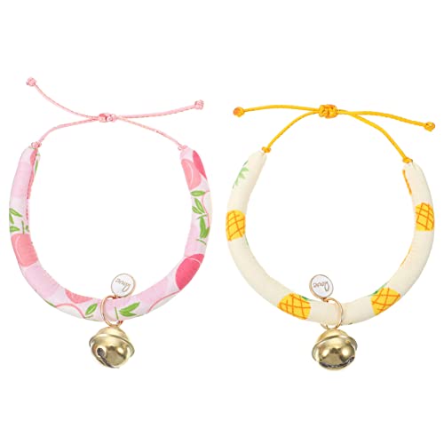 Happyyami 2St Hasenhalsband Katzenhalsbänder Katzenhalsband mit Goldener Kette für Kaninchen Hund Katzenfutter Katzenbürste Zaun Haustierbedarf Modischer Kragen Stoff von Happyyami