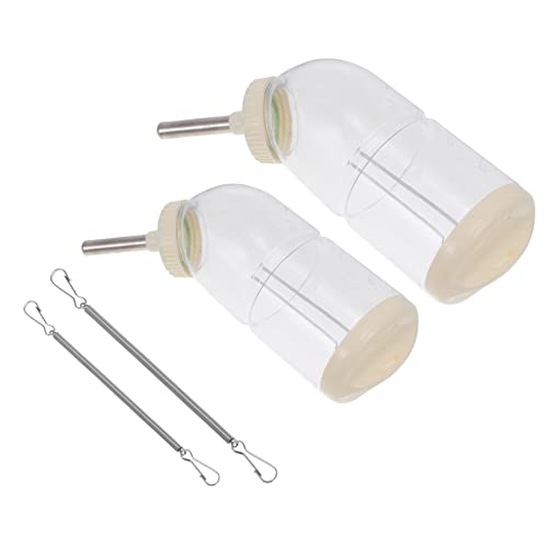 Happyyami 2St Kaninchentrinker hasentränke tränke für Hasen Leckdüse für Haustierkäfige Hammer Wasserflasche Haustier-Kaninchen-Wasserflasche Wasserspender für Haustierkäfige Plastik Beige von Happyyami